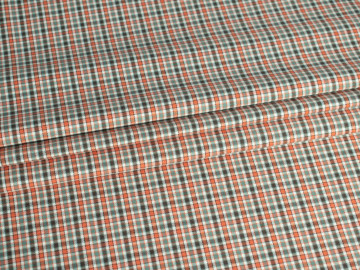 Рубашечная терракотовая серая ткань полоска ЕВ2125