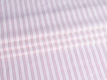 Рубашечная белая ткань розовая полоска ЕВ3115
