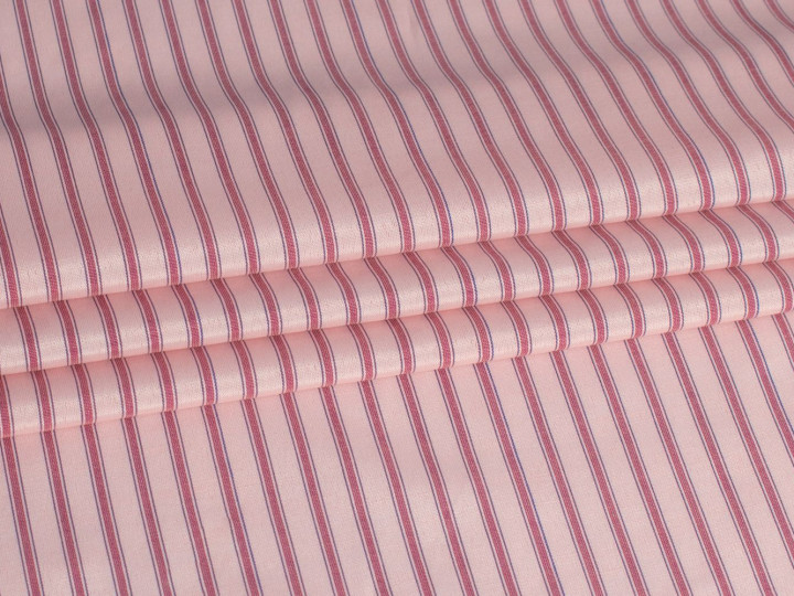 Рубашечная  розовая бордовая ткань полоска ЕВ3123