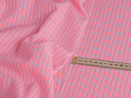 Рубашечная розовая белая ткань полоска ЕВ3117