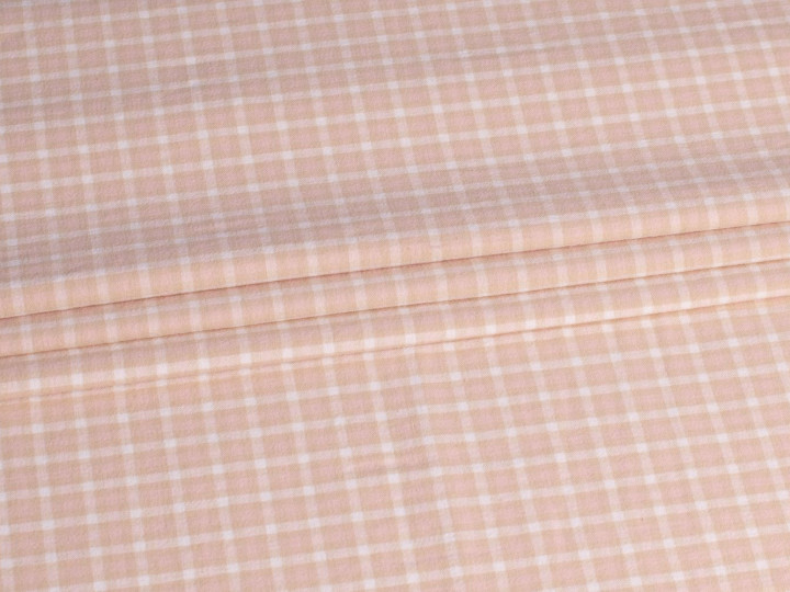 Рубашечная розовая ткань в клетку ЕБ5111