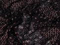 Трикотаж черный цветочный узор АЕ386