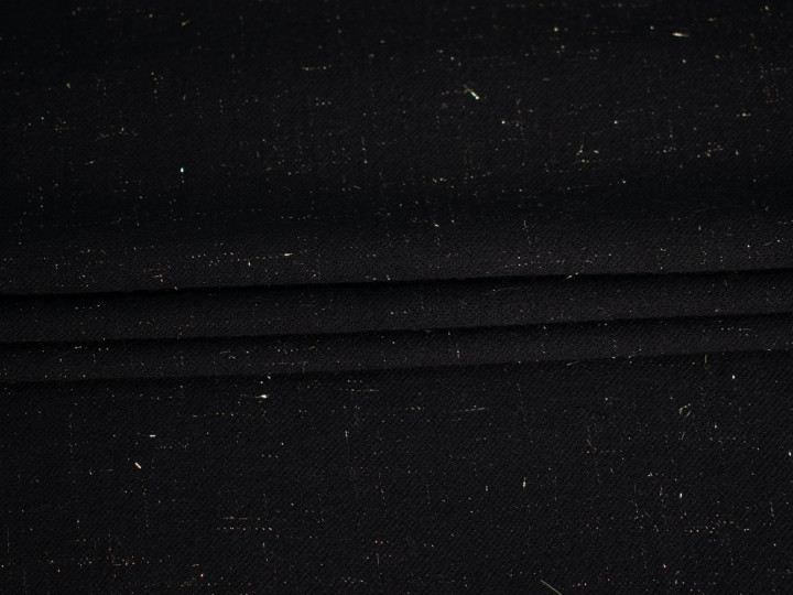 Плательная черная ткань с люрексом БВ3143