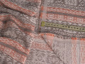 Костюмная коричневая терракотовая ткань геометрия  ЕВ467