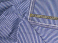 Рубашечная синяя белая ткань полоска ЕВ2105