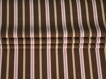 Рубашечная коричневая розовая ткань полоска ЕВ3134