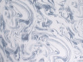 Органза белая синяя абстрактный узор ГВ669