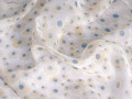 Органза молочная цветочный узор ГВ5156