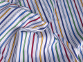 Рубашечная белая ткань разноцветная полоска ББ1146