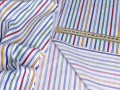 Рубашечная белая ткань разноцветная полоска ББ1146