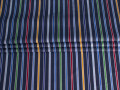 Рубашечная синяя ткань разноцветная полоска ББ1139