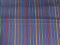Рубашечная синяя ткань разноцветная полоска ББ1136