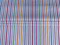 Рубашечная белая ткань разноцветная полоска ББ1134
