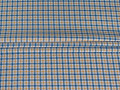 Рубашечная синяя горчичная ткань в полоску ББ1128