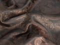 Подкладочная жаккардовая коричневая ткань пейсли ГБ2228