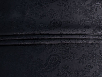 Подкладочная жаккардовая черная ткань пейсли ГБ2234