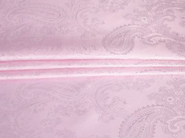 Подкладочная жаккардовая розовая ткань пейсли ГБ2237