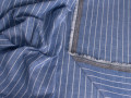 Рубашечная синяя белая ткань полоска ЕВ3142