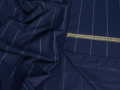 Рубашечная синяя ткань в белую полоску ВГ4114