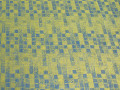 Лён желтый синий геометрический принт ЕА678