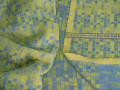 Лён желтый синий геометрический принт ЕА678