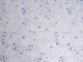 Лён белый синий геометрический принт ЕБ3189