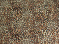 Шёлк-атлас коричневый бежевый леопард ЕВ3137