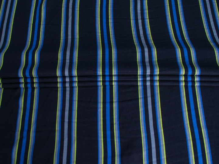 Рубашечная синяя ткань в полоску ЕБ4143