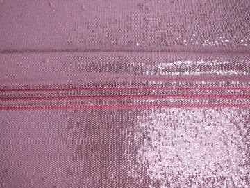 Сетка бруснично-розовая с пайетками ГБ5134