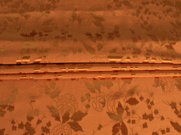 Плательная терракотовая ткань цветы листья ЕБ3218