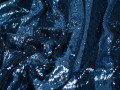 Сетка синяя голубая с пайетками полоска ГБ5137