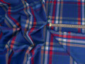 Костюмная синяя красная ткань полоска ВВ4105