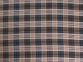 Рубашечная бежевая синяя ткань полоска ЕБ4149