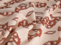 Плательная пудровая ткань коричневый узор ЕБ2202