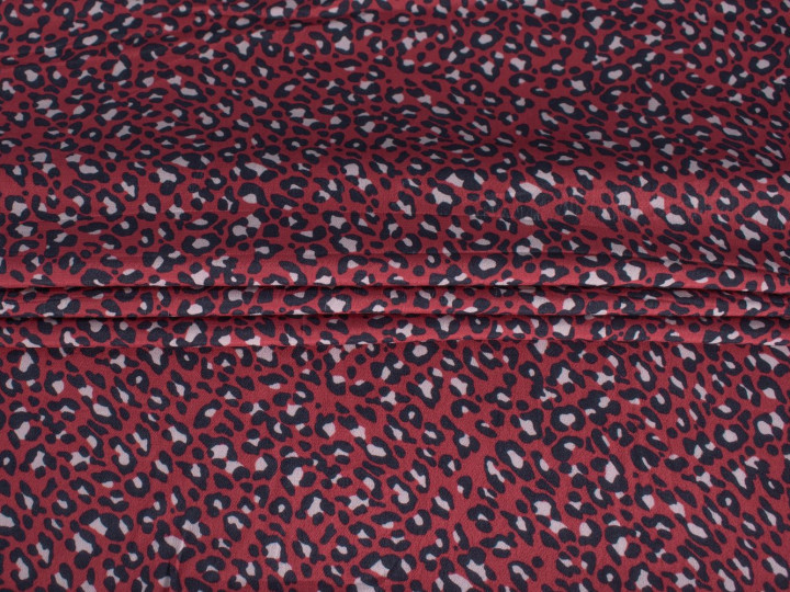 Плательная красная черная ткань леопард ЕБ2215