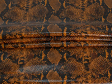 Курточная коричневая терракотовая ткань рептилия ДЕ4114