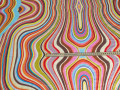 Плательная разноцветная ткань геометрический принт ЕА591