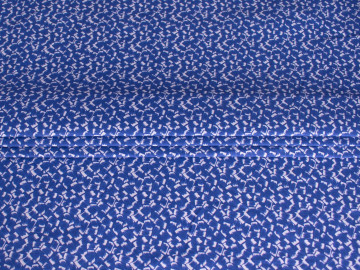 Костюмная синяя белая ткань геометрический принт ЕА592