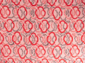 Костюмная коралловая красная ткань геометрический принт ЕА593