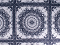 Вискоза плательная белая синия орнамент клетка ЕВ590