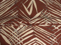 Рубашечная коричневая бежевая ткань листья ЕВ595