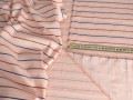 Рубашечная персиковая ткань разноцветная полоска ЕВ589