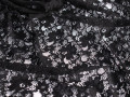 Гипюр черный цветы листья БВ5134