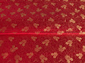 Китайский шёлк красный золотой цветы абстракция ГВ4141