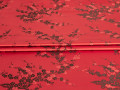 Китайский шёлк красный черный цветы ГВ4145