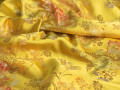 Китайский шёлк желтый цветы листья ГВ4155