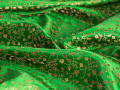 Китайский шёлк зелёный цветочный узор ГВ4131