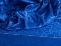 Китайский шёлк синий цветы узор драконы ГВ4134