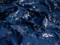 Китайский шёлк синий цветочный узор ГВ4135