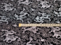 Китайский шёлк черный серебряный цветы узор драконы ГВ4139